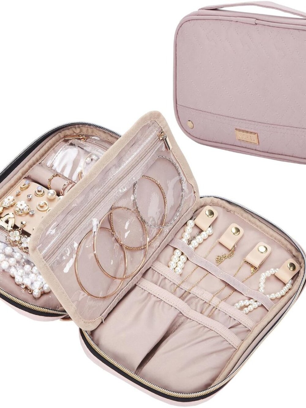 Travel Jewelry Case Organizer, Tangle-Free Necklace Storage Bag